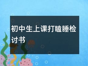 初中生上課打瞌睡檢討書