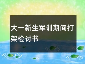 大一新生軍訓(xùn)期間打架檢討書