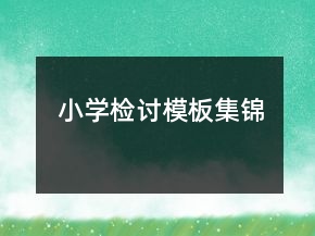 小學檢討模板集錦