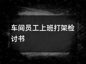 車間員工上班打架檢討書