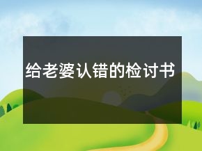 給老婆認(rèn)錯(cuò)的檢討書