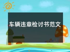車輛違章檢討書范文