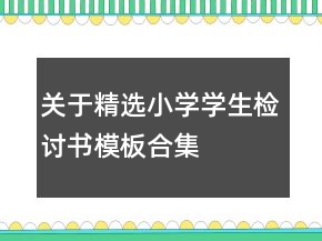 關(guān)于精選小學(xué)學(xué)生檢討書(shū)模板合集