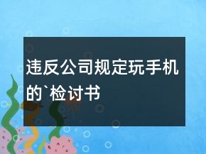 違反公司規(guī)定玩手機的`檢討書