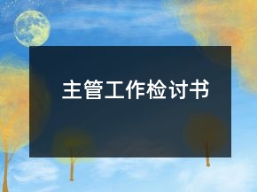 主管工作檢討書