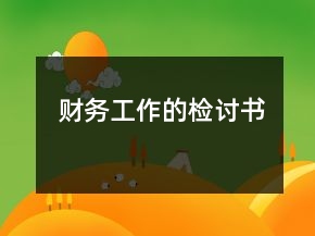 財務工作的檢討書