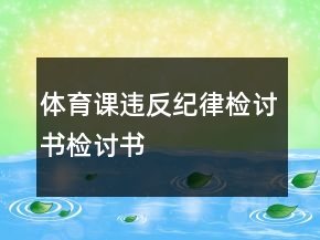 體育課違反紀律檢討書檢討書