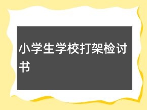 小學(xué)生學(xué)校打架檢討書(shū)
