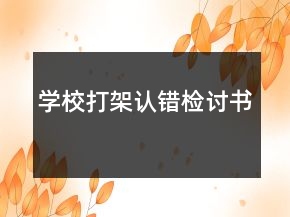 學(xué)校打架認(rèn)錯(cuò)檢討書(shū)