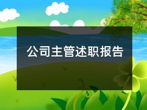 公司主管述職報告