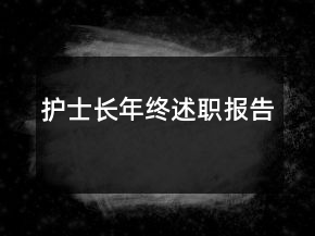 護士長年終述職報告