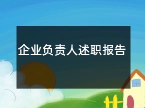 企業(yè)負(fù)責(zé)人述職報(bào)告