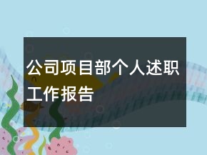 公司項(xiàng)目部個(gè)人述職工作報(bào)告