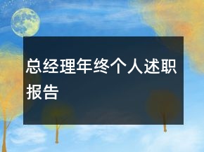 總經(jīng)理年終個(gè)人述職報(bào)告