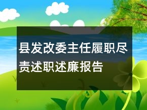 縣發(fā)改委主任履職盡責(zé)述職述廉報(bào)告