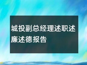 城投副總經理述職述廉述德報告