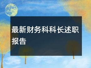 最新財務科科長述職報告