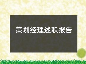 策劃經(jīng)理述職報(bào)告