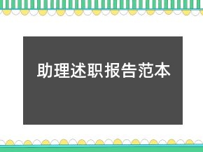 助理述職報告范本