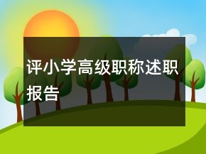 評小學(xué)高級職稱述職報告