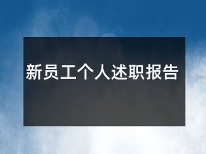 新員工個人述職報告