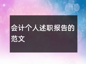 會(huì)計(jì)個(gè)人述職報(bào)告的范文