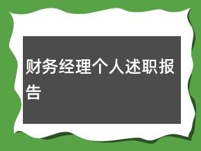 財務(wù)經(jīng)理個人述職報告