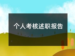 個人考核述職報告