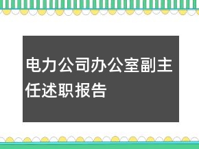 電力公司辦公室副主任述職報告