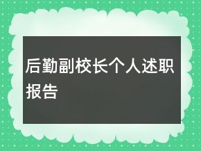 后勤副校長個人述職報告