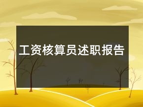 工資核算員述職報(bào)告