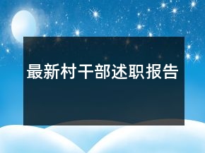 最新村干部述職報告
