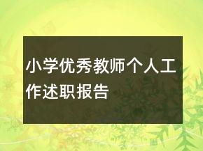 小學優(yōu)秀教師個人工作述職報告