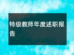 特級教師年度述職報告