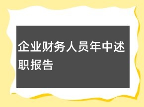 企業(yè)財(cái)務(wù)人員年中述職報(bào)告