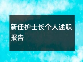 新任護(hù)士長(zhǎng)個(gè)人述職報(bào)告