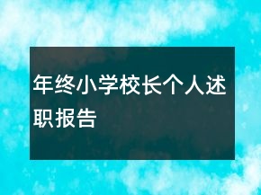 年終小學(xué)校長個人述職報告