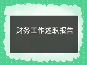財(cái)務(wù)工作述職報(bào)告