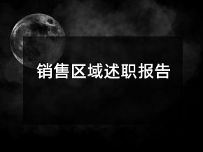 銷售區(qū)域述職報(bào)告