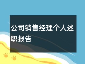 公司銷售經(jīng)理個(gè)人述職報(bào)告