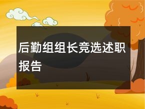 后勤組組長(zhǎng)競(jìng)選述職報(bào)告