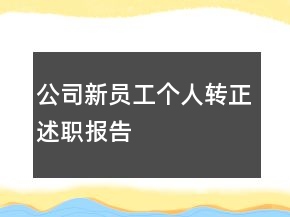 公司新員工個(gè)人轉(zhuǎn)正述職報(bào)告