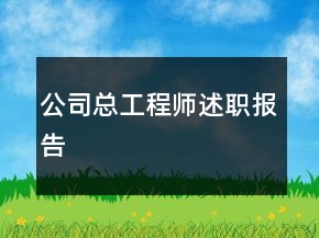 公司總工程師述職報(bào)告