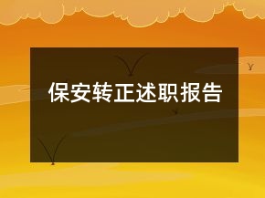 保安轉正述職報告