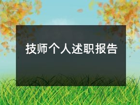 技師個人述職報告