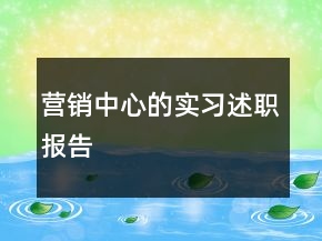 營(yíng)銷(xiāo)中心的實(shí)習(xí)述職報(bào)告