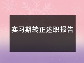 實(shí)習(xí)期轉(zhuǎn)正述職報(bào)告