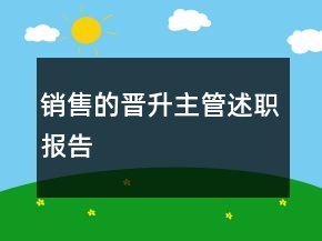 銷售的晉升主管述職報告