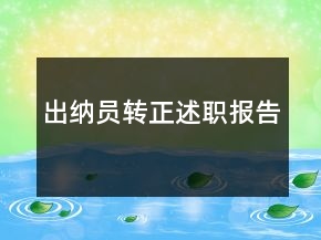 出納員轉(zhuǎn)正述職報告