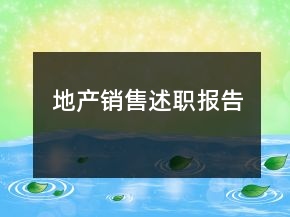 地產銷售述職報告